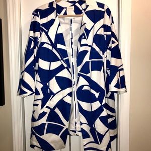 Chico’s Blue White Open Jacket EUC